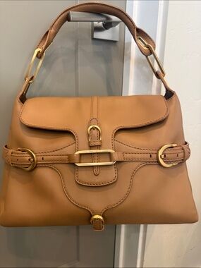 Jimmy Choo Tan Leather Tulita Flap Bag – Iconic Y2K Classic with COA.